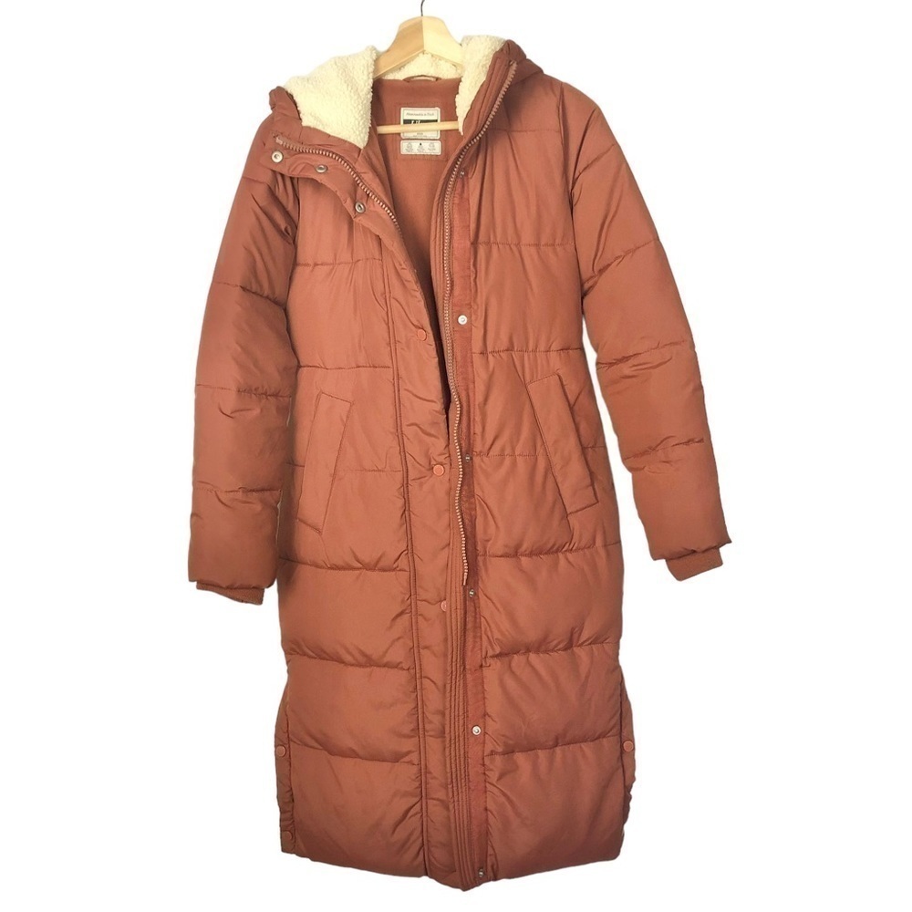 Abercrombie & Fitch Ultra Long Terracotta Puffer Jacket XXS